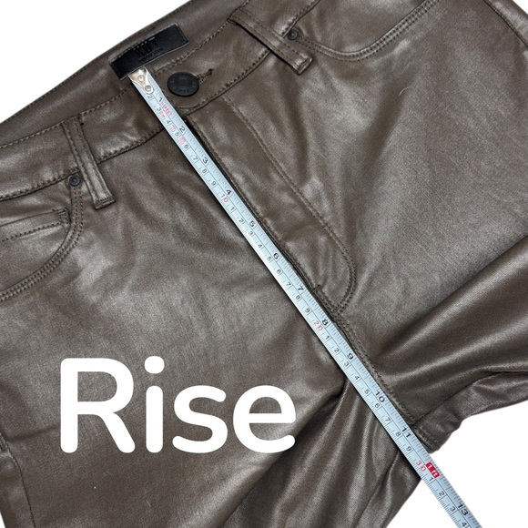 NWT Kut from the Kloth Ana Coated High Rise Fab Ab Flare Pants Seal Brown sz 10 - Picture 15 of 16